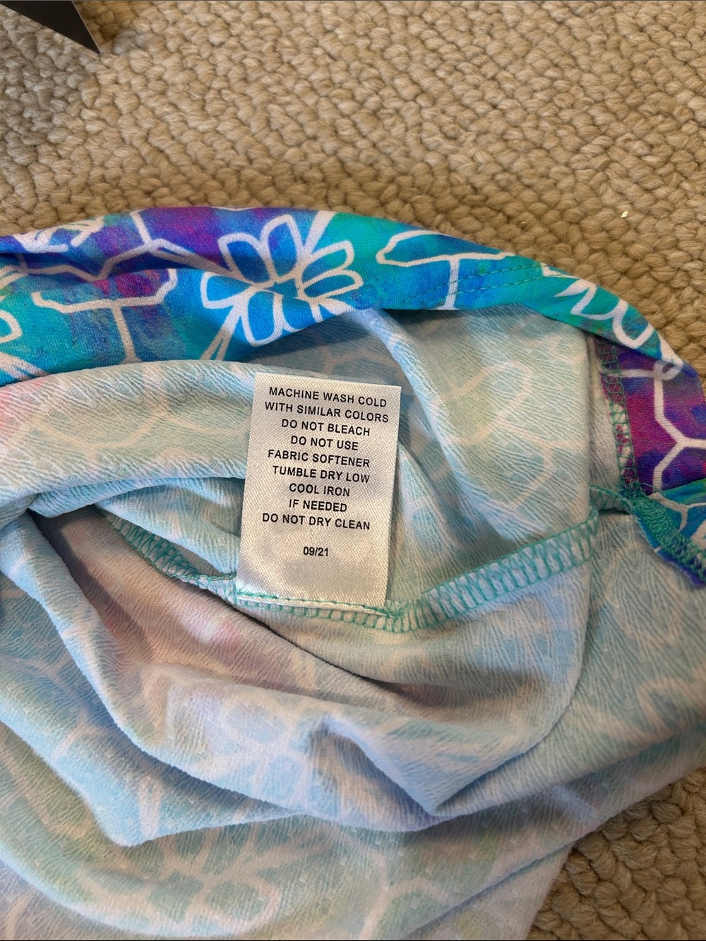 NWT IBKUL Long Sleeve Zip Mock Neck XS Sandra Seafoam - Picture 7 of 8